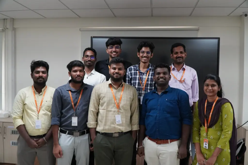 Mohan chandran with team members in team meetup