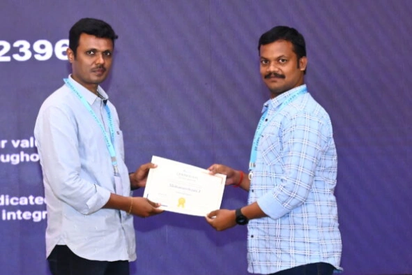 Mohanaselvam Jothi Receiving Certificate