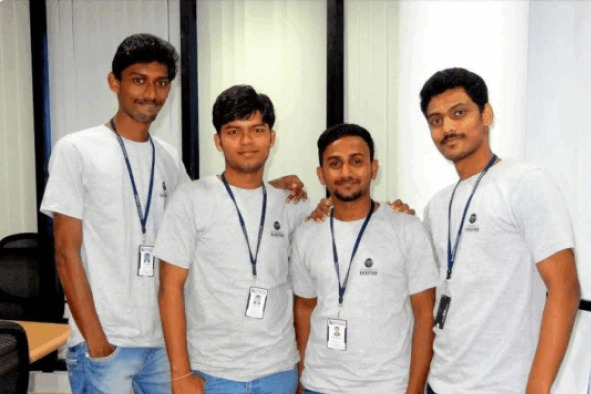 Nijamudeen Mohamed Sulaiman with Syncfusion team members