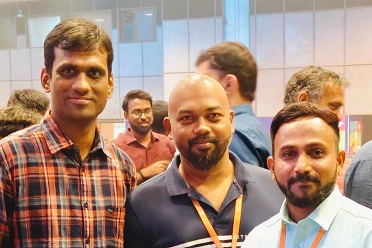 Nijamudeen Mohamed Sulaiman with three team members