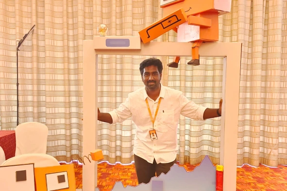 Piruthuviraj standing in a cody frame