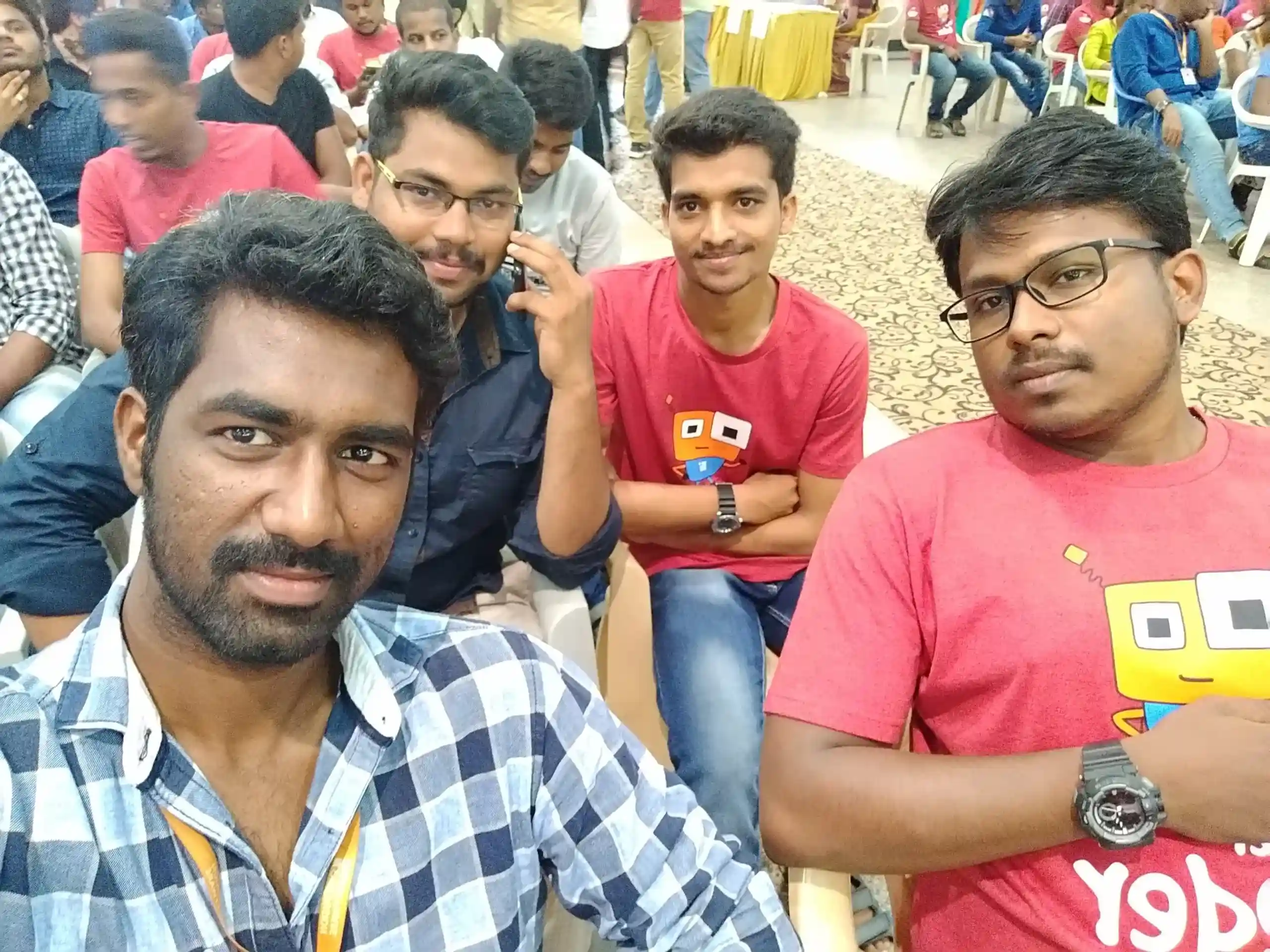 Piruthuviraj taking selfie with this friends in next event