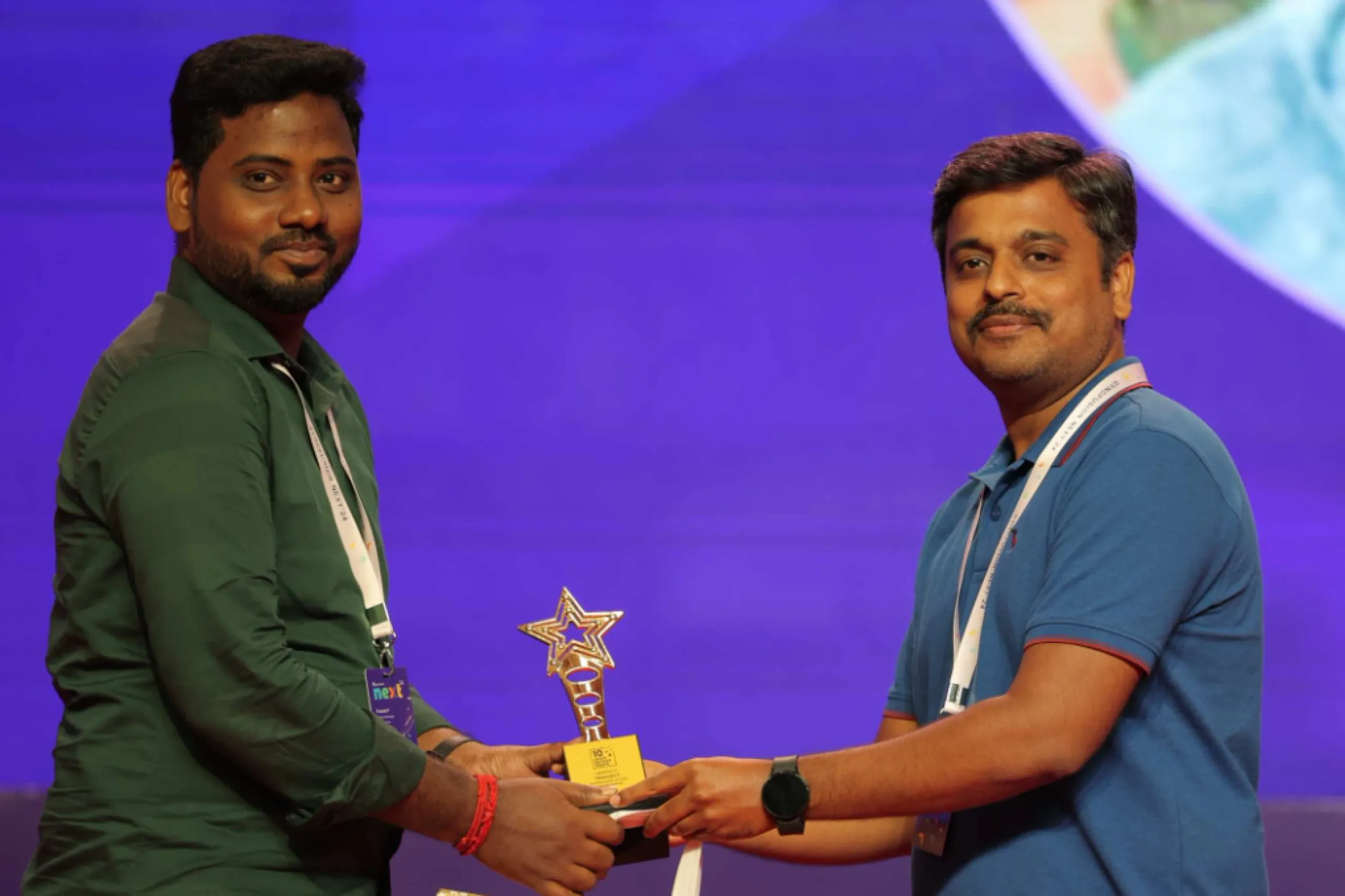 Prakash Perumal Receiving an Award at a Company Event