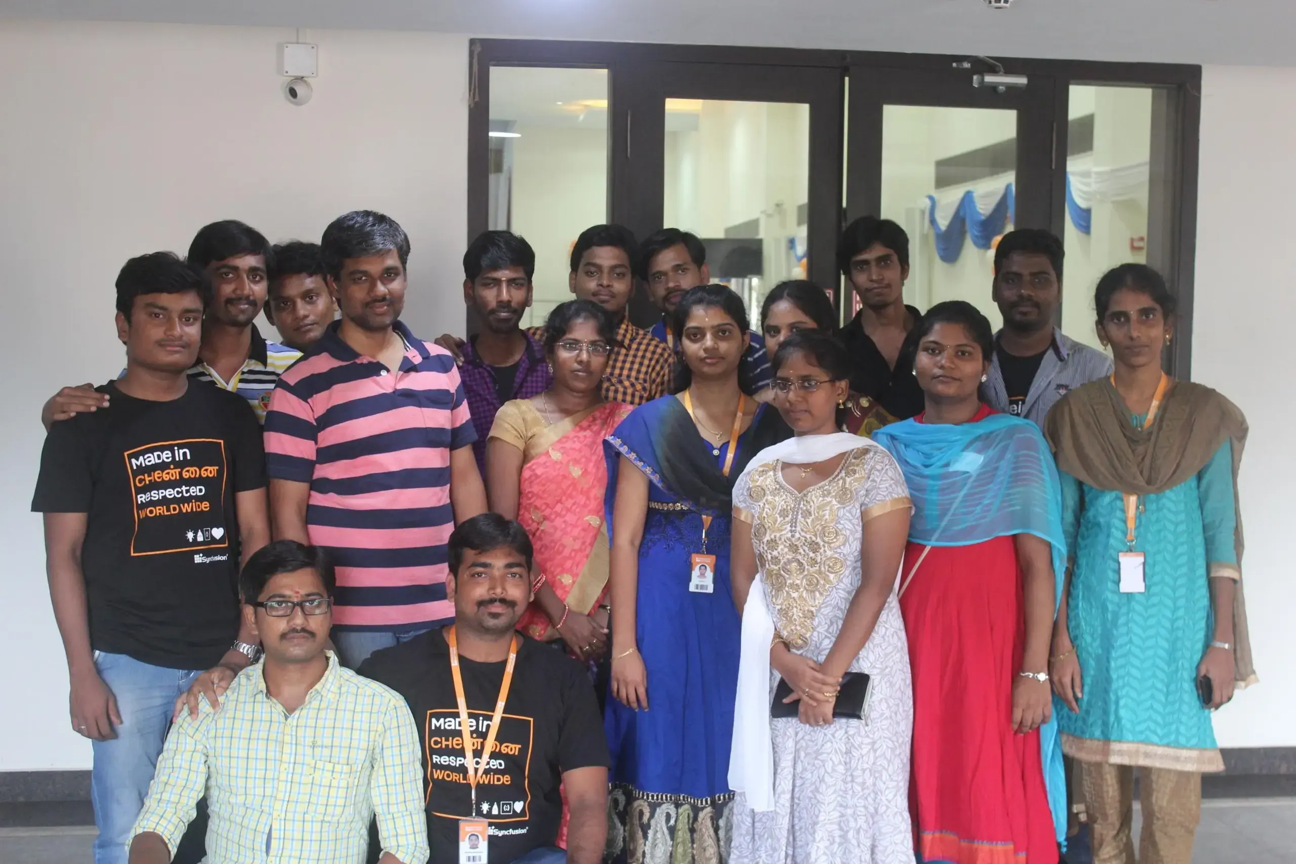 Prakash Perumal Posing for a Team Group Photo