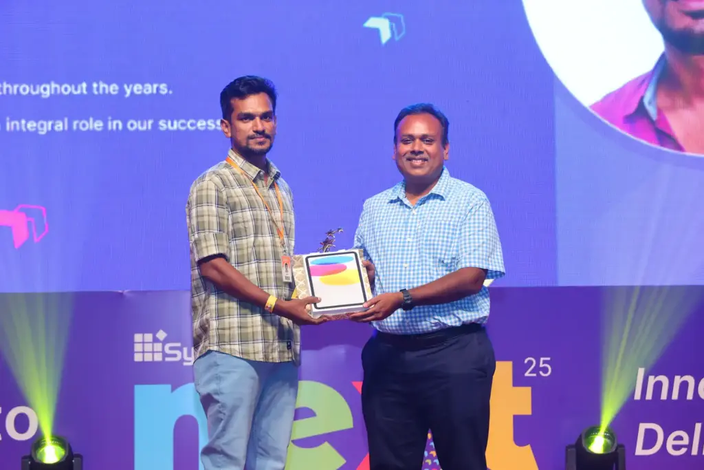 Prakash Viswanathan Receiving a Certificate at NEXT Event