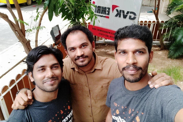 Praveenkumar with office friends