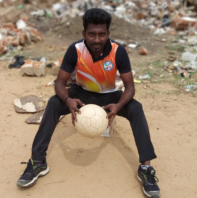 rajendran murugan with volley ball