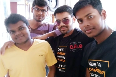 Ramesh Thangaraj With Friends At Casual Gathering Outside