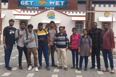Ravi Kumar Gurunathan with friends at water park