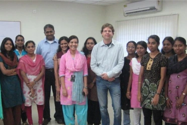 Regina Mary Rayappan With Team Members At Gathering Syncfusion