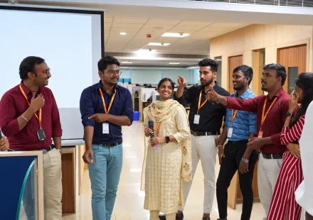Sabari Anand with team in activity
