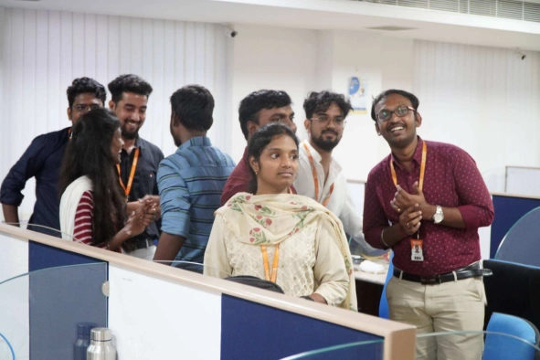 Sabari Anand with team in meetup