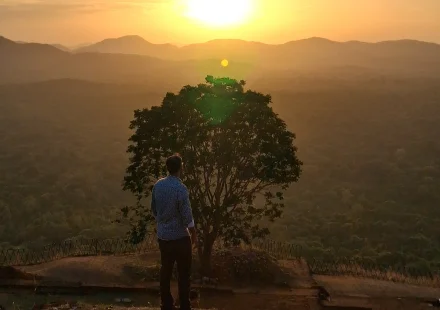 Sabari Anand with tree