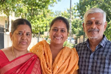 Sangeetha P with parents