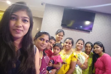 Sangeetha Parameswaran with office friends in office