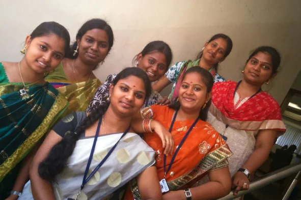 Sangeetha Parameswaran with office friends