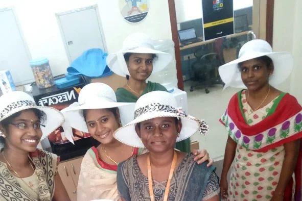 Sangeetha Parameswaran with teammates