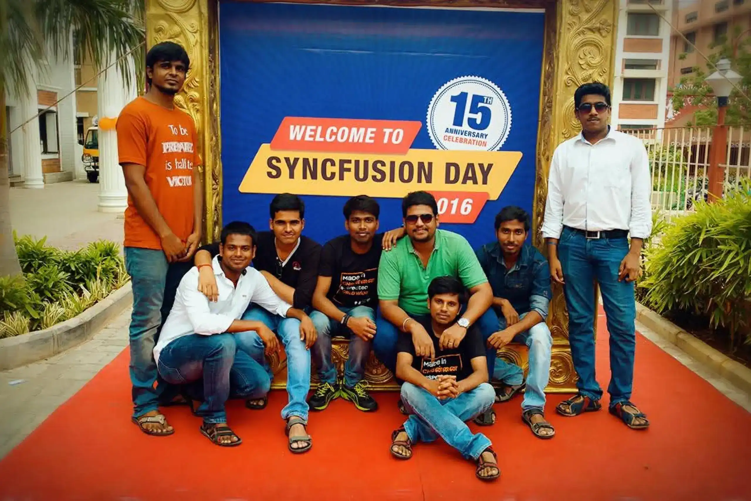 Sarathkumar Venkatesan with Colleagues at Syncfusion Day