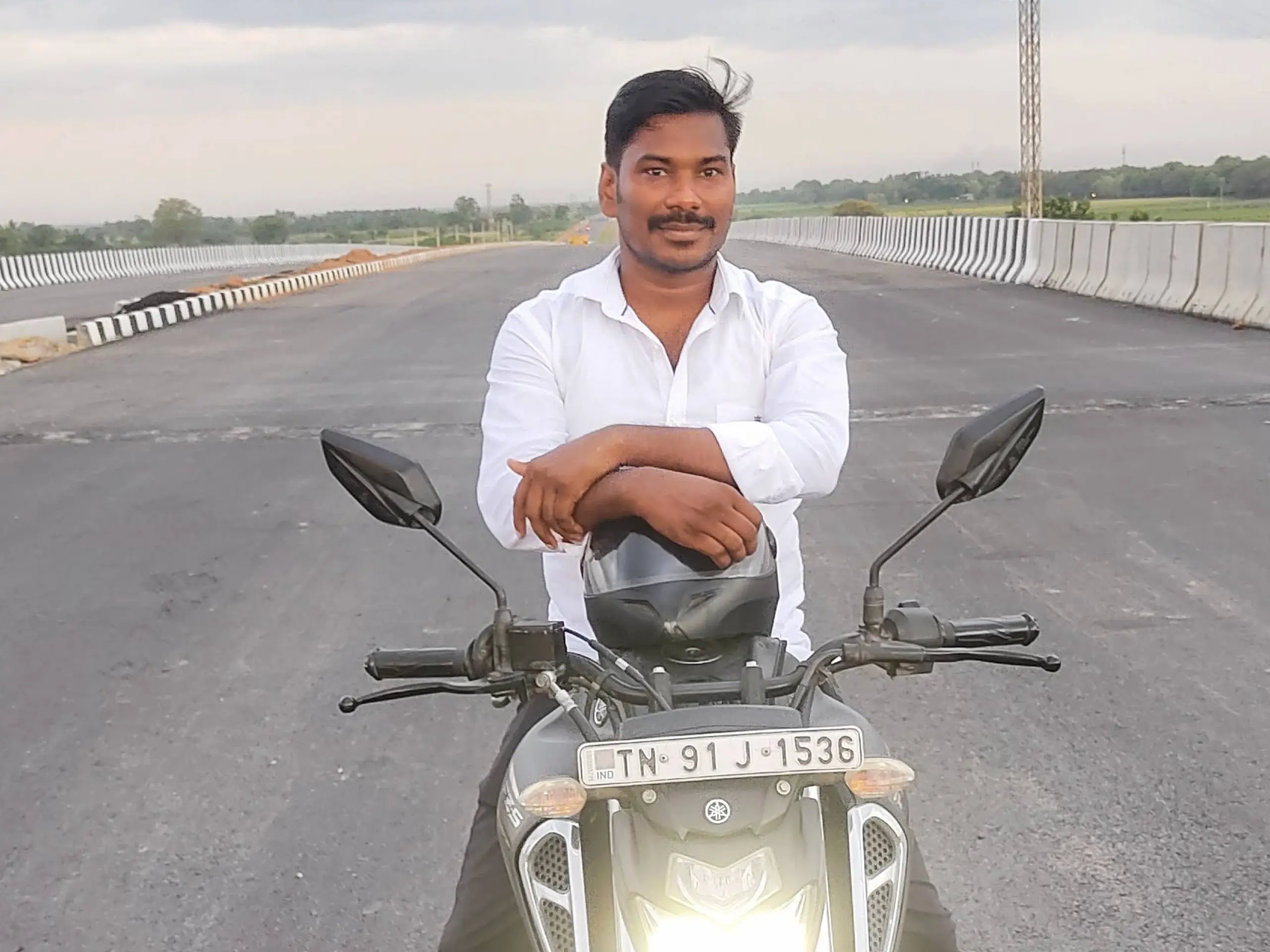Saravanan Thirunavukkarasu with Motorcycle