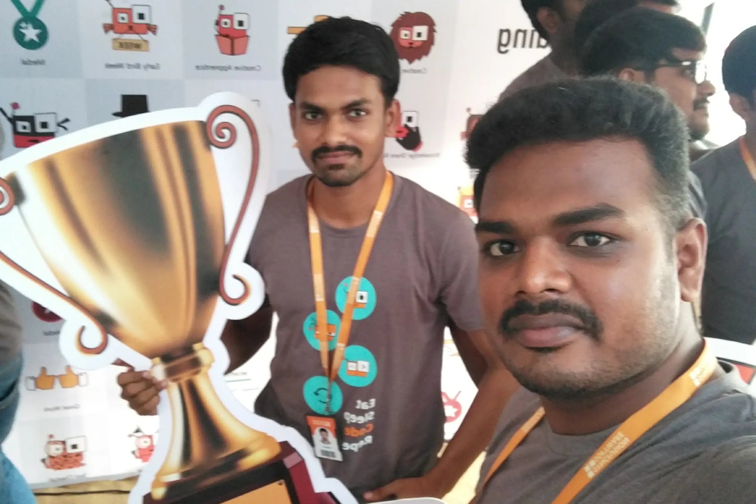 Sastha Prathap Selvam Achievement Award Board With Friend