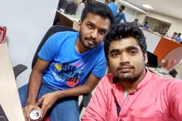 Satheesh Kumar Kalimuthu With Friend At Office