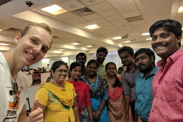 Satheeskumar sekar with team and stefan