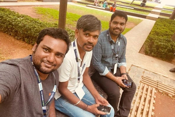 Senthilkumar with office friends