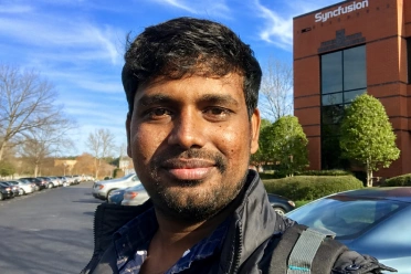 Sheik Syed Abthaheer Mohamed Ariff outside Syncfusion office