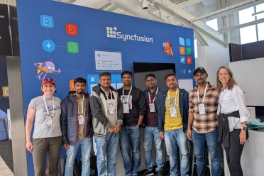 Sheik Syed Abthaheer Mohamed Ariff with Syncfusion team