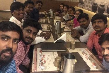Silambarasan Ilango With Friends At Restaurant
