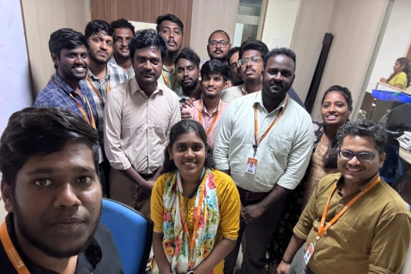 Soundara Rajan Soundara Pandian With Team Members At Office