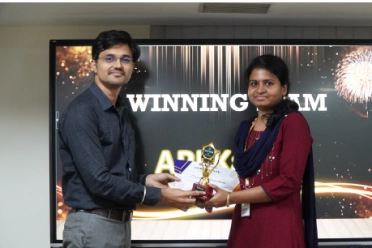 Sowmiya Venkatesan Receiving Team Recognition