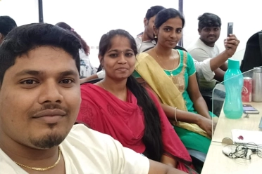 Subashini Mahendran With Colleagues At Workplace