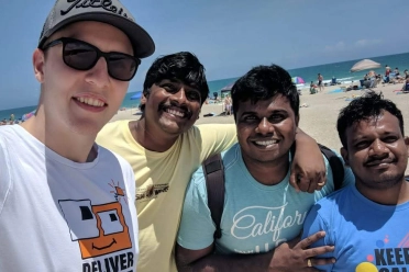 Suriyaprakasam Rajavel With Friends At Beach