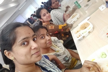 Susmitha Sundar With Friends During Lunch