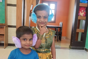 Thangavel Ellappan With Children At Home