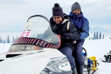Uma Maheswari Chandrabose During Snow Ride