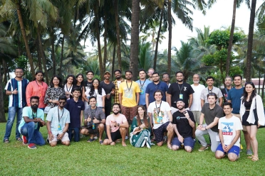 Uma Maheswari Chandrabose With Colleagues Outside