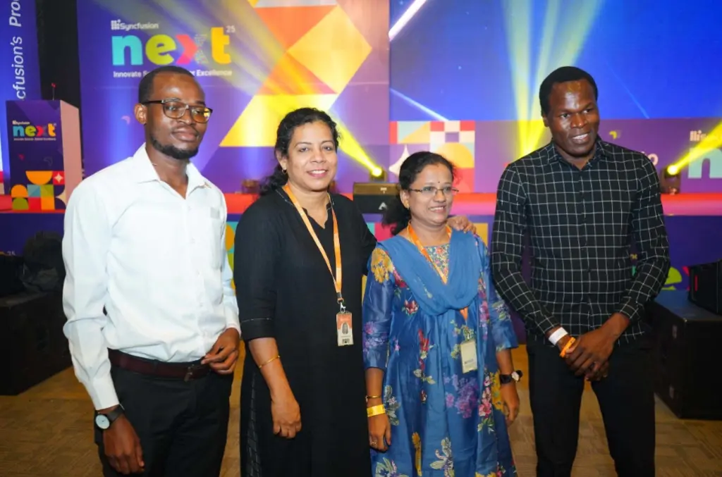 Usha Clementine Henry with team members in next event