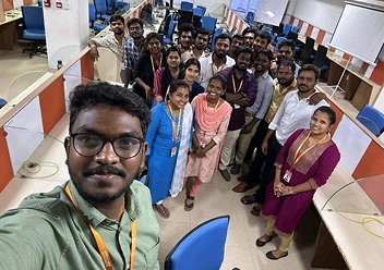 Vengatesh Maniraj with team mates in meetup