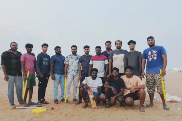 Vijay Raja With Friends At Beach