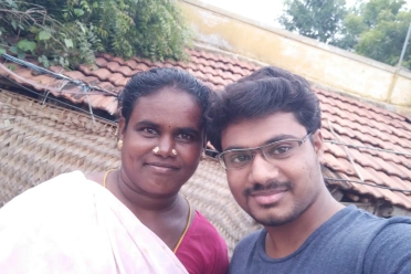 Vijayakumar Mariappan with mother