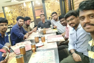 Vijayakumar Mariappan with office colleagues