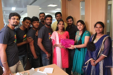 Vinoth Krishnamoorthy with office friends