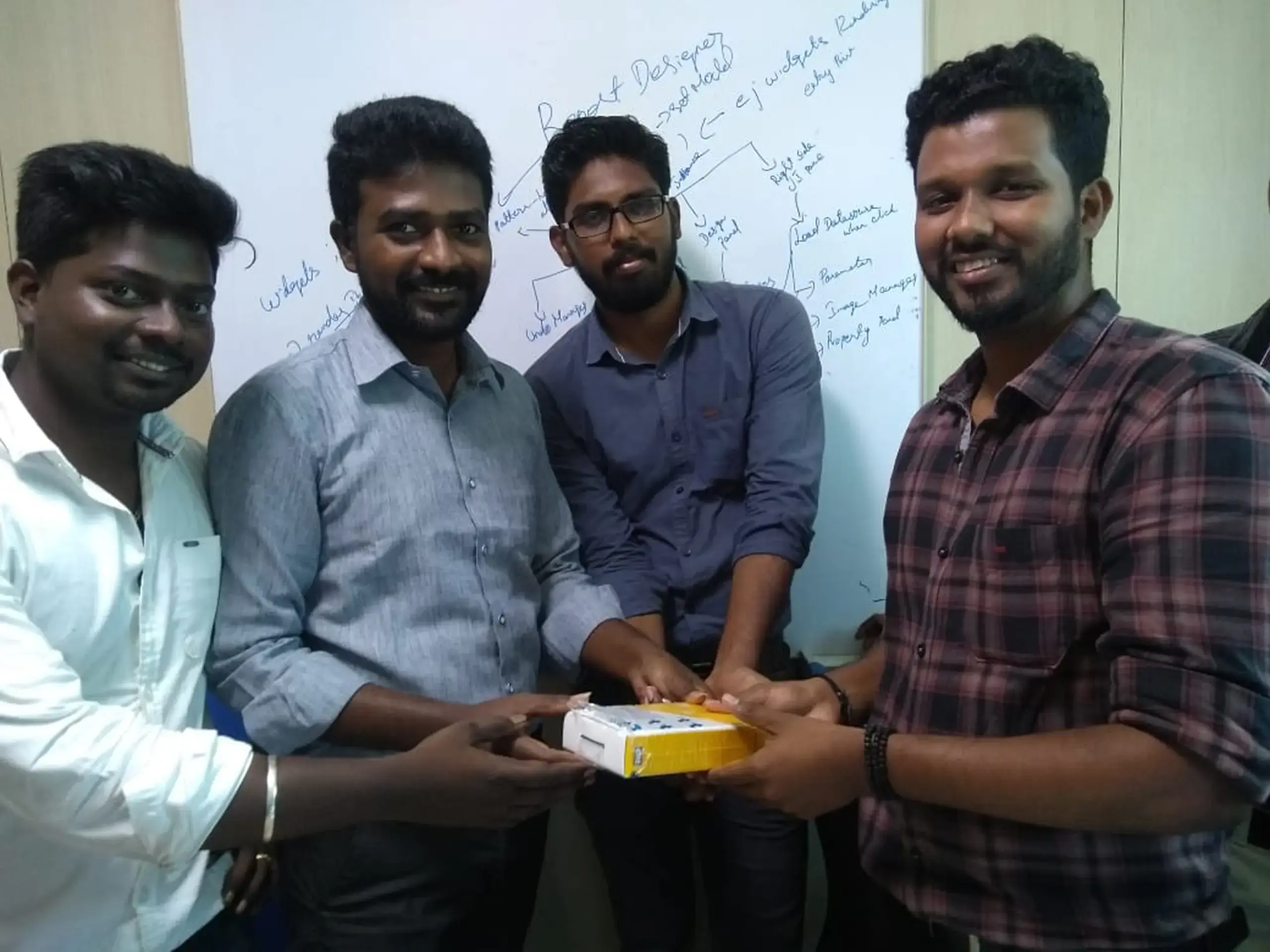 Vinoth srinivasan getting gift from vijay raja and others