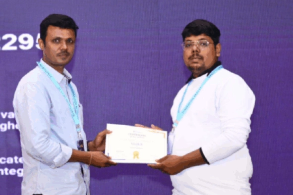 Vivek Sankar Receiving Certificate