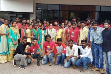 Yogeshwaran and Mohamed Ismail with team in team outing