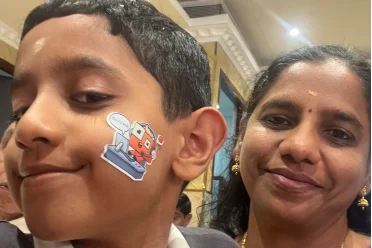Regina Mary with son