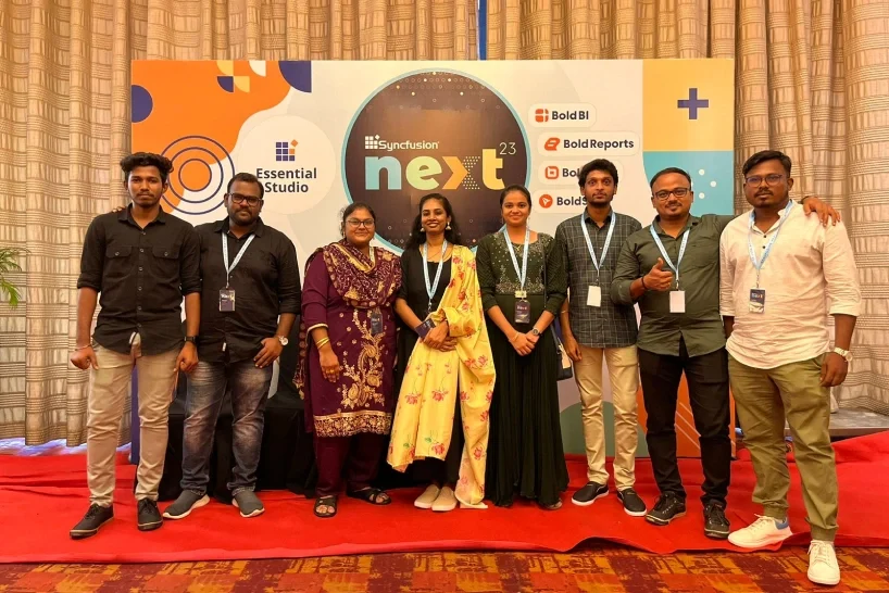 Farjana with team members in next event