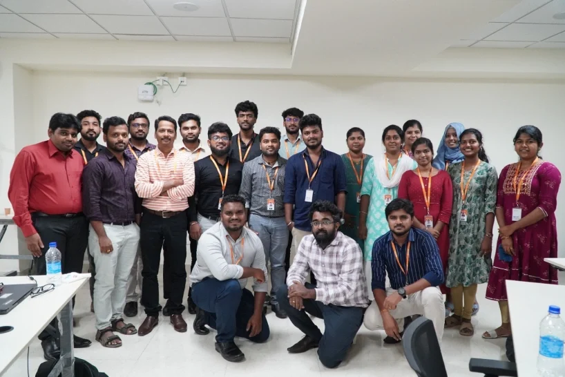Manoj Babu with team in meetup